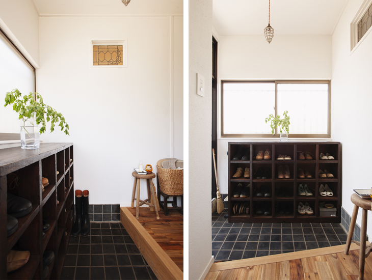 玄関もアンティーク調に