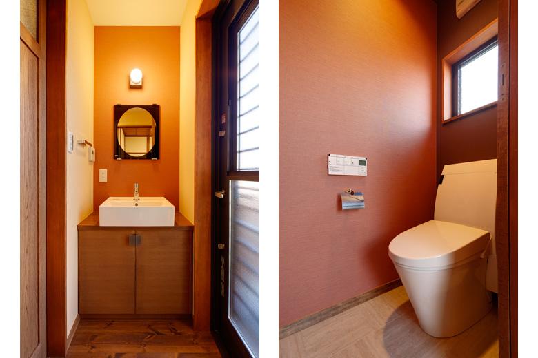 日本の伝統色を配した、和のトイレのリノベーション事例