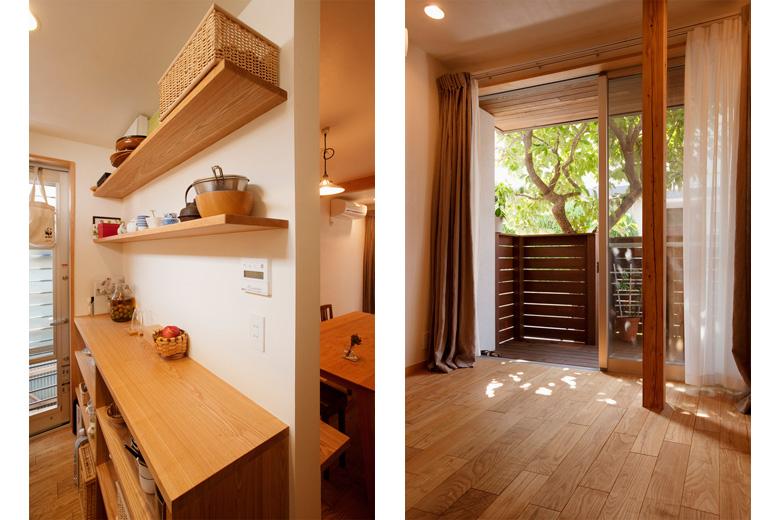 「築60年の風合を新しい型で受け継ぐ」のキッチン