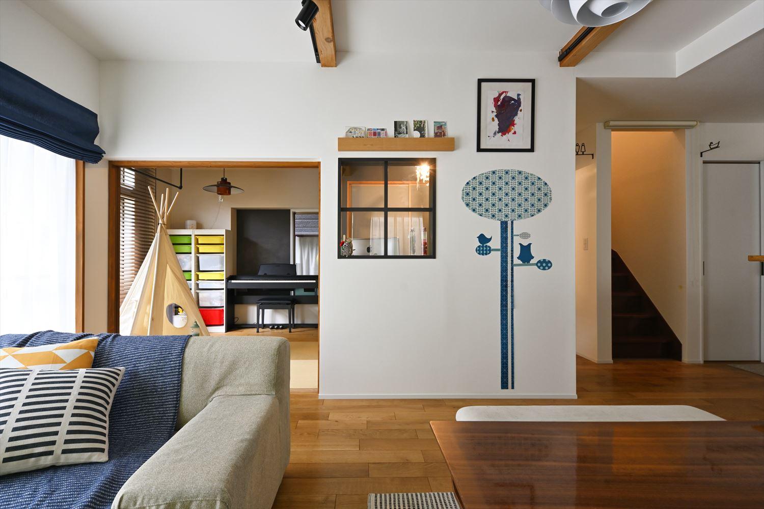 廊下部分も取り込んで広くなったLDK