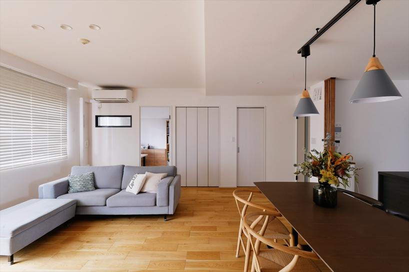 左奥に見えるように、個室はコンパクトにして、その分LDKにゆったりとした面積を確保しました。