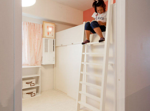 子ども部屋にした元和室の押し入れはロフト式の二段ベッドにしました