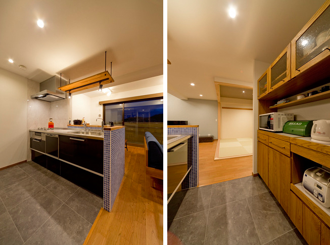 タイルでお手入れがしやすいキッチン