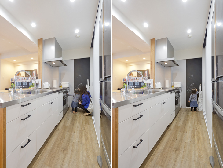 親子で黒板にお絵描きして楽しめます