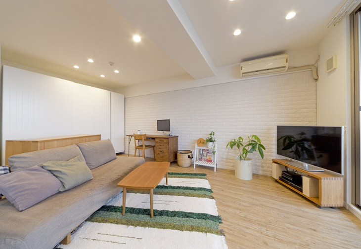 レンガ調の壁がオシャレ