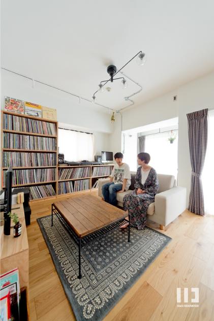「レコード×ナチュラル×DIYな暮らし。」のリビング