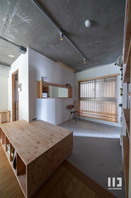 ＬＤＫとの間に設けられた島ベンチ