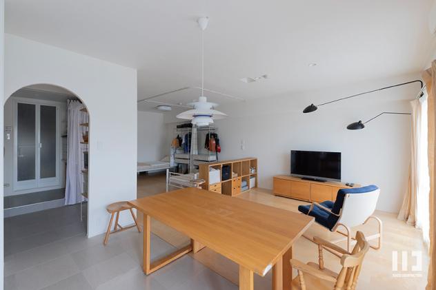 「N.O.」のリビングダイニング