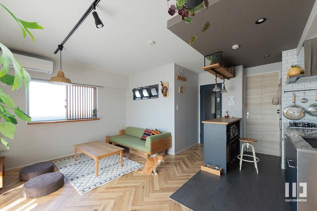 「吾輩達は猫である」のリビングダイニング