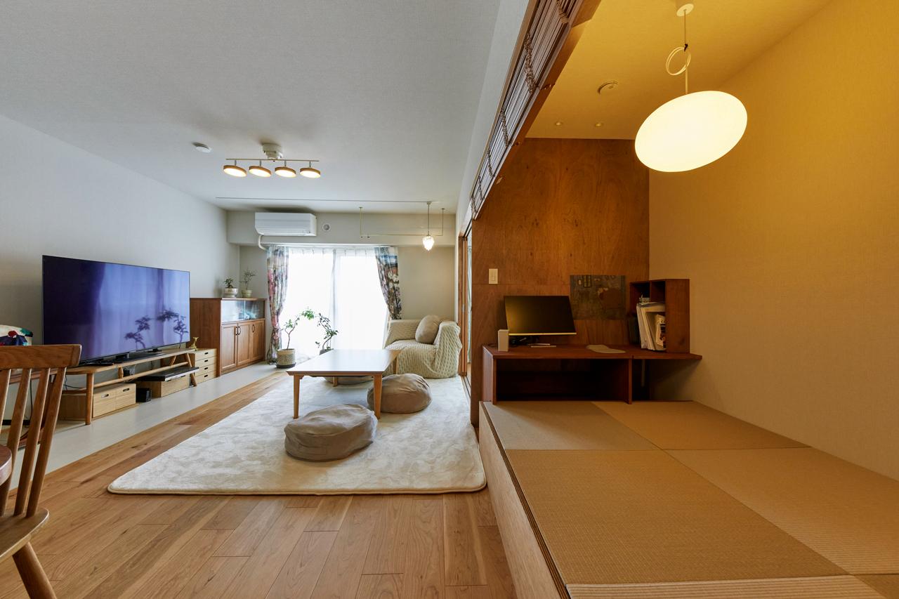 リノベーションによって明るいリビングダイニングになりました。