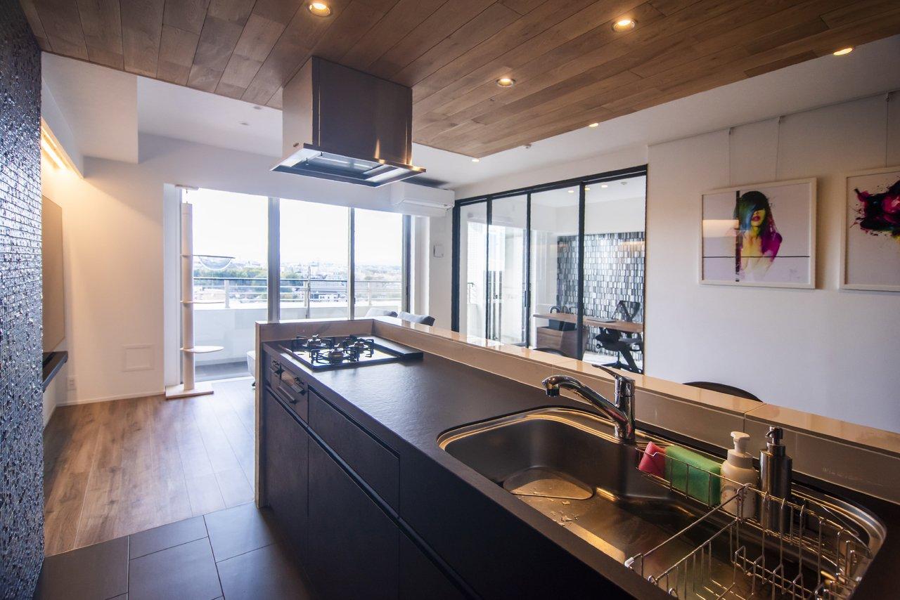 キッチンやリビングからの眺望も良好です。