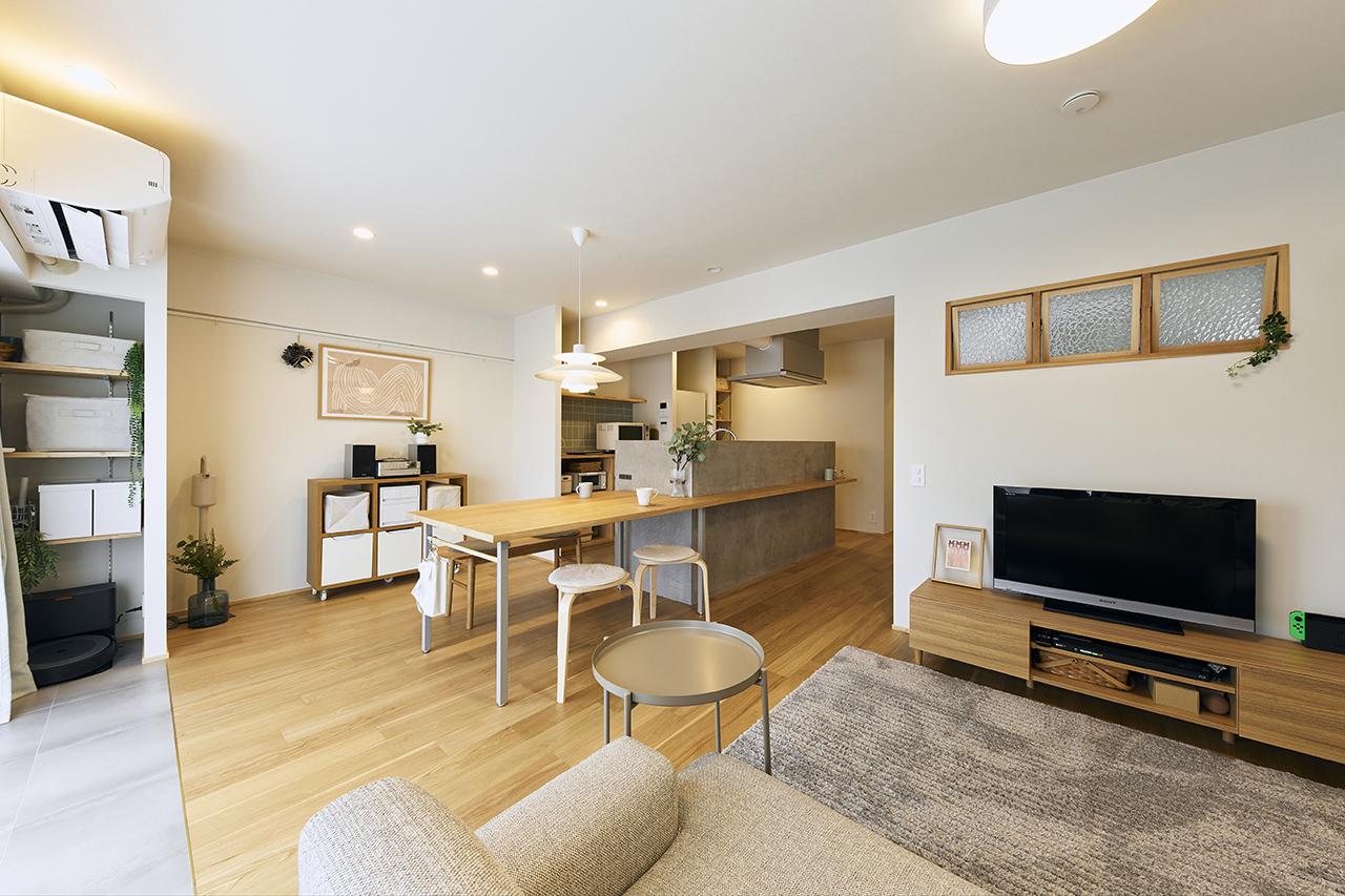 「綺麗にリノベーションしてもらったので、帰ってきてゆっくり過ごすのが楽しみになりました」と施主様。