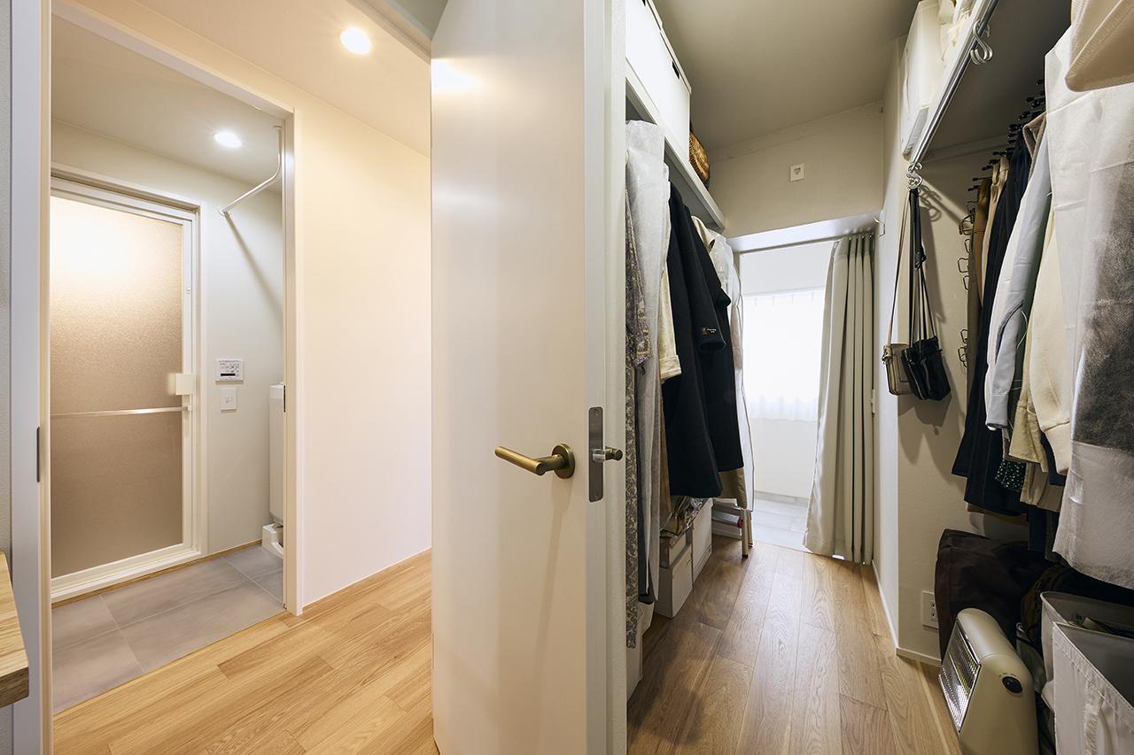 寝室からウォークスルークローゼットへつながる、動線の良い間取り。