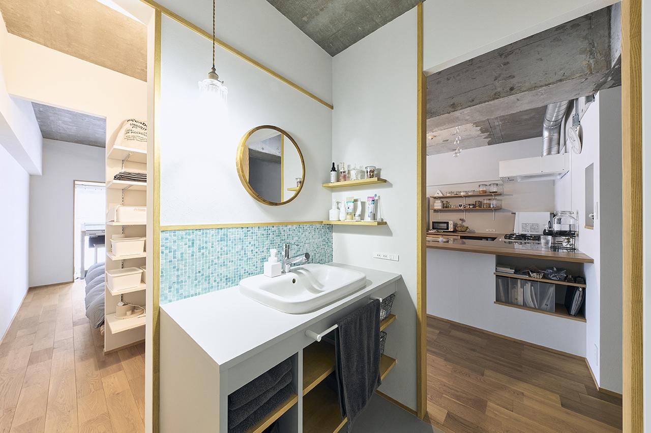 洗面室からWICや寝室に行きやすいスムーズな生活動線