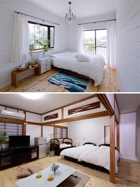 個性的な2つの個室です。洋室を含めて2階フロアの床は無垢パイン材を施工。クリアオイルで透明感を際立たせました。断熱材を室内6面に施工して快適な室温です。