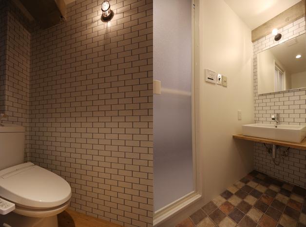 ブルックリンの街並みを思わせるようなタイル貼り