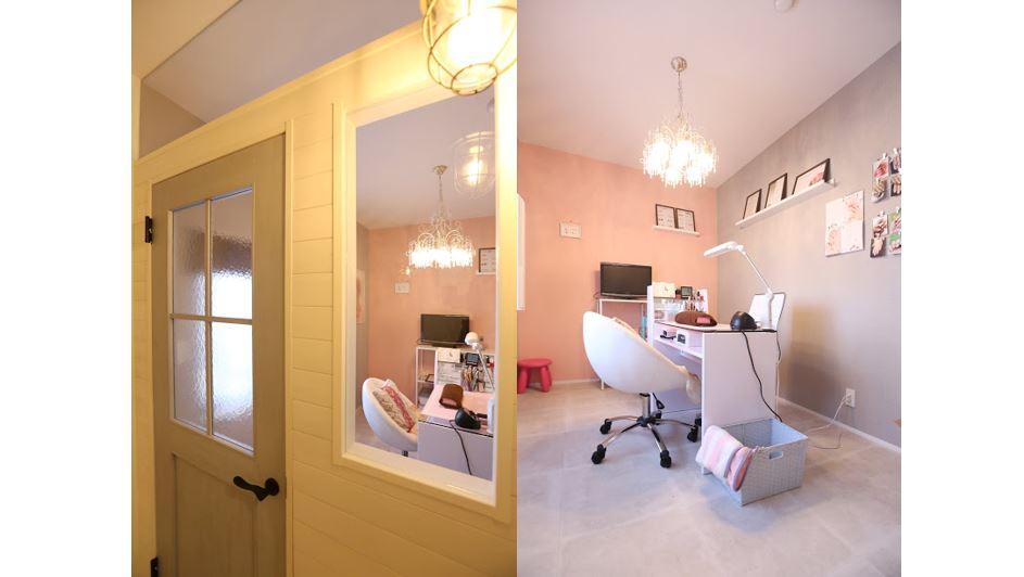 お仕事部屋は女性がときめくようなかわいらしい雰囲気に。