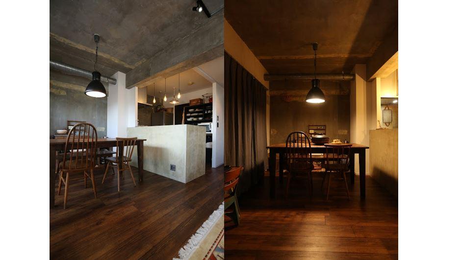 モルタル仕上げのキッチン