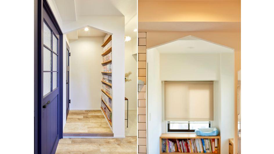 造作の本棚、本がある生活を楽しめる