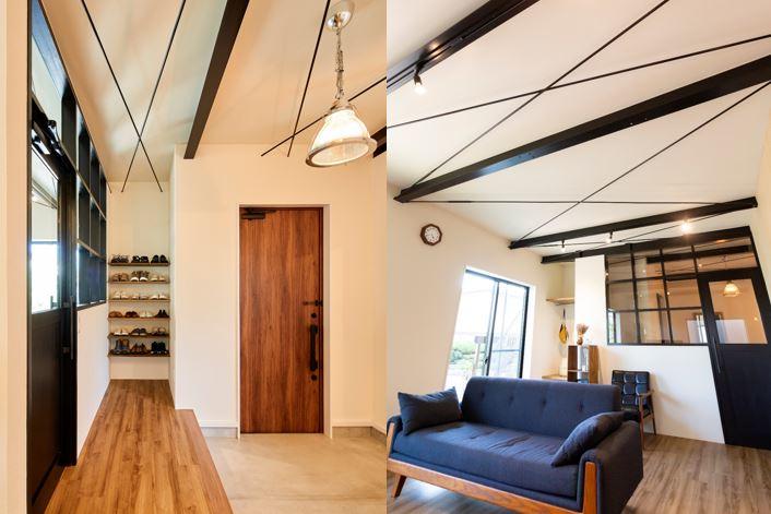 土間空間をひろくとったゆとりある玄関スペース