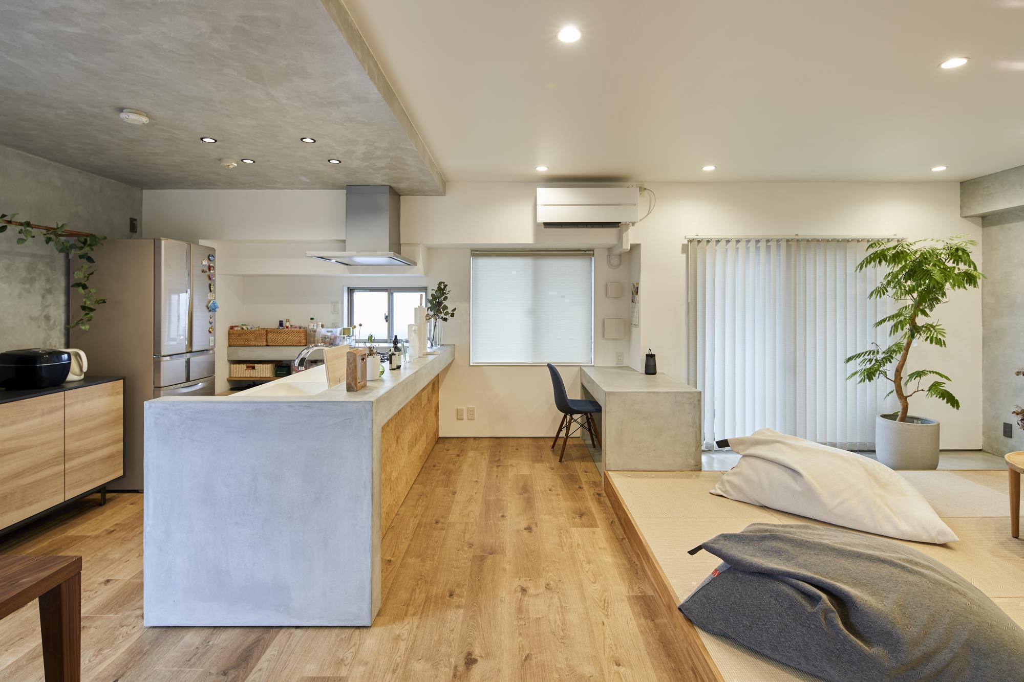 LDKの一角にはワークスペースを設けることで、家事効率が格段に高まる