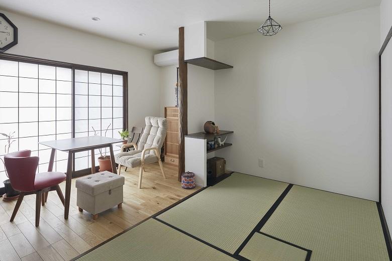 和室の畳は、金額を抑えるためにリノベーション前の和室の畳を表替えして再利用しています。