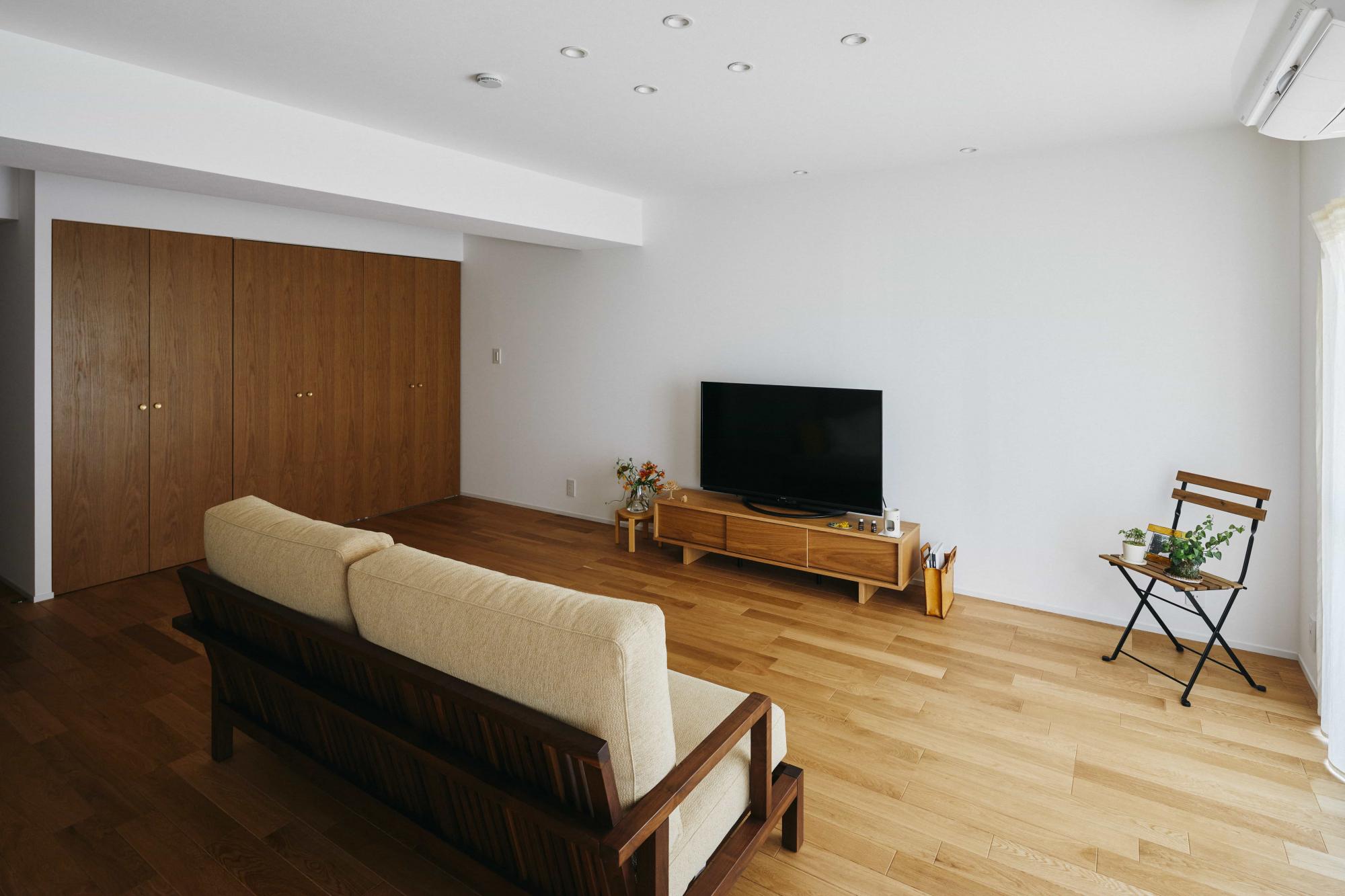 2つあった居室を取り込み1つの広々としたLDKに。