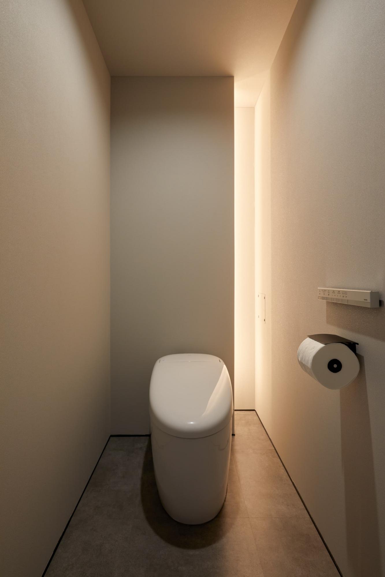 トイレの背面は掃除道具やストック品が入るような設計になっています。