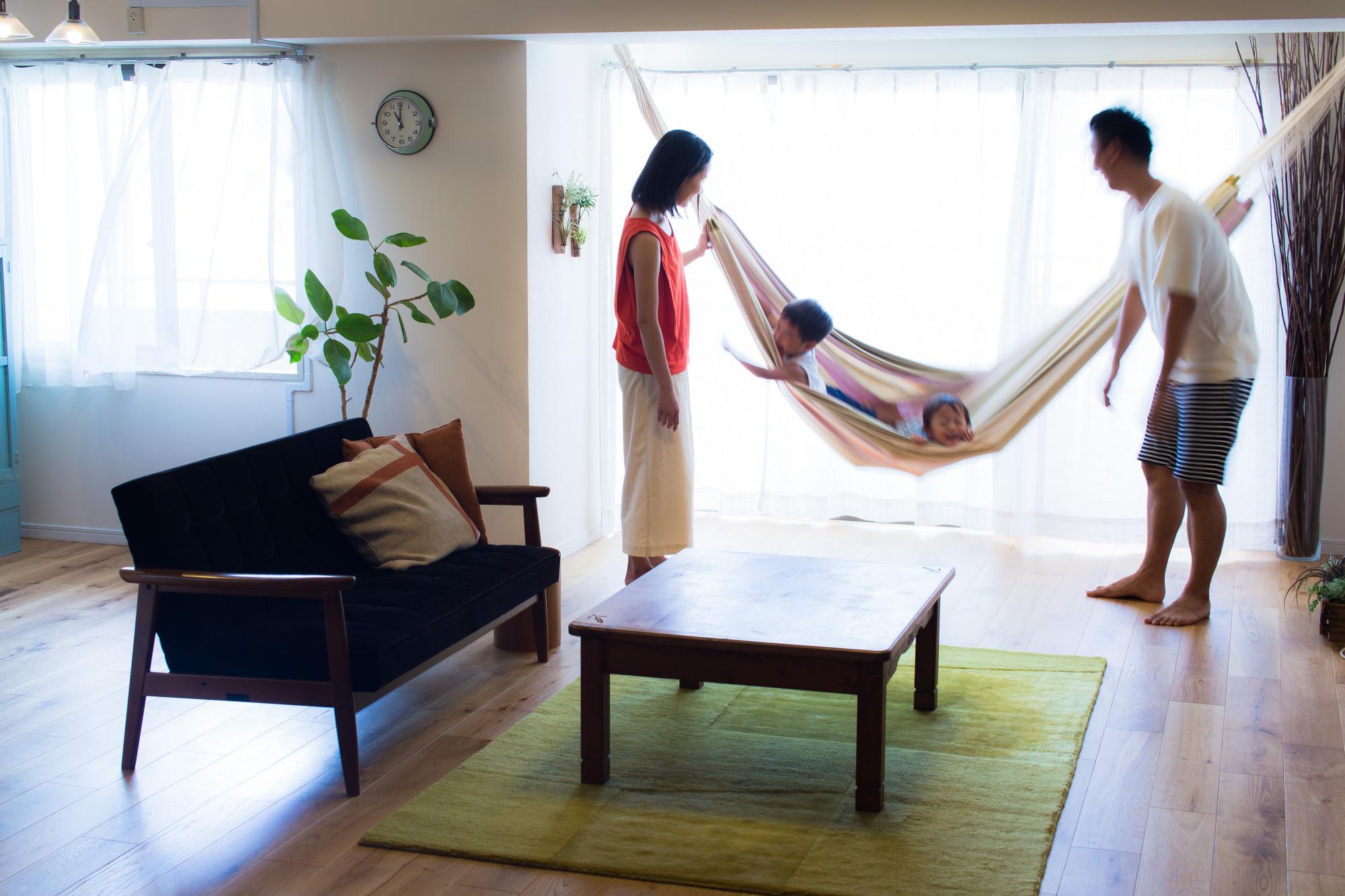 子どもと過す毎日を大切に感じられるリビングです。