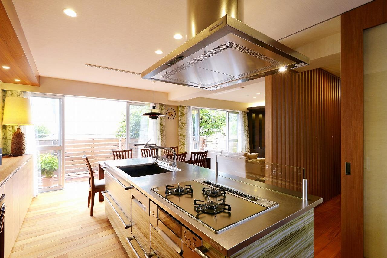 キッチンは1ルームLDK全体を見渡せる眺めのよいレイアウトです。