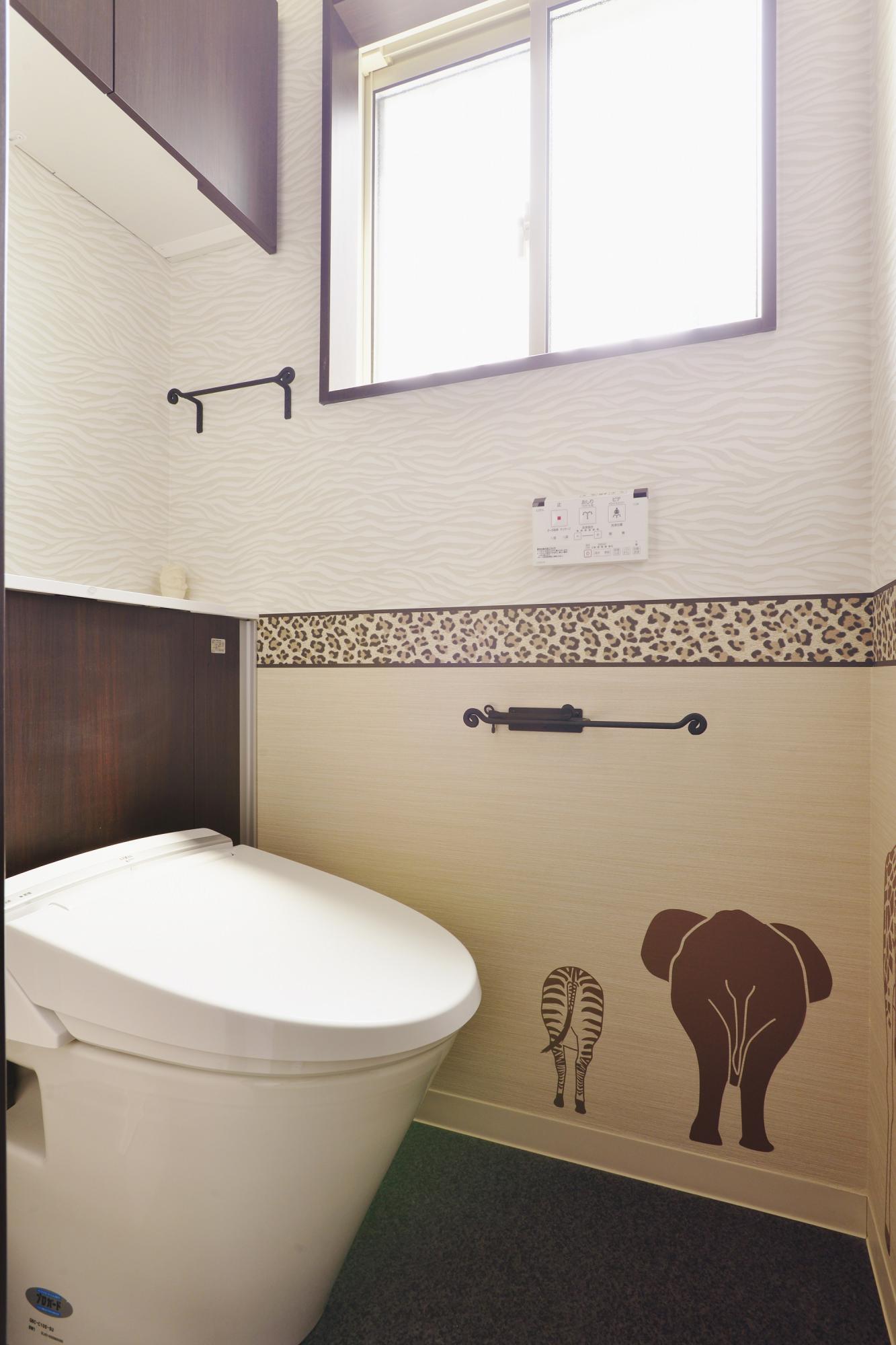 お子様が喜ぶ動物柄で仕上げました。毎日が楽しくなる工夫です。