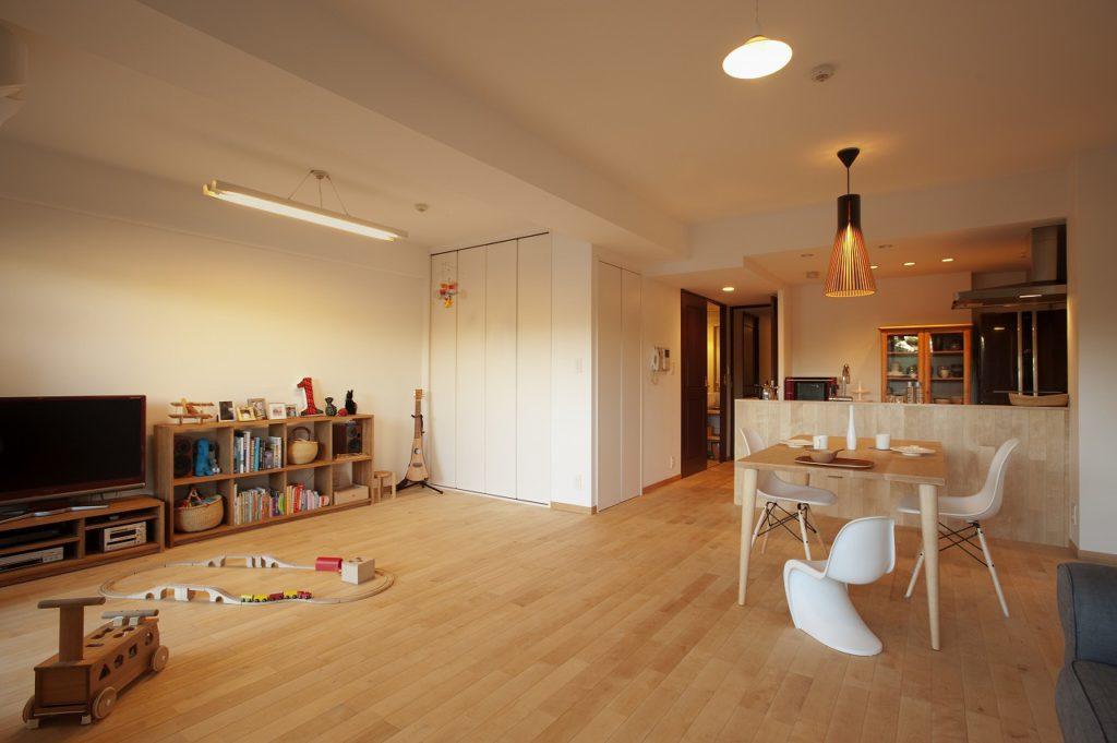 和室を取り込み、広いＬＤへその和室と洋室の壁の段差をなくしました。