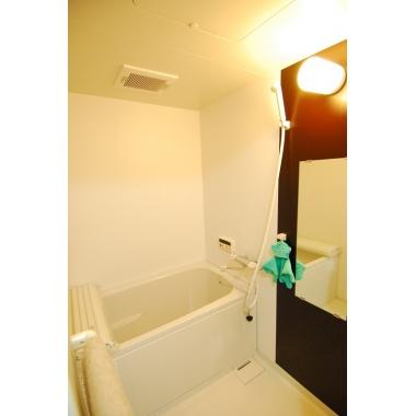 お風呂の入れ替えをさせて頂きました。壁色のアクセントが映える、清潔感のあるお風呂におよろこび頂いております。