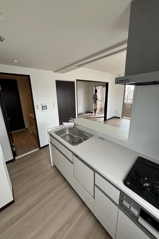 人工大理石天板と食器洗い洗浄機をプランし、強度、清掃性、家事楽を実現しております。