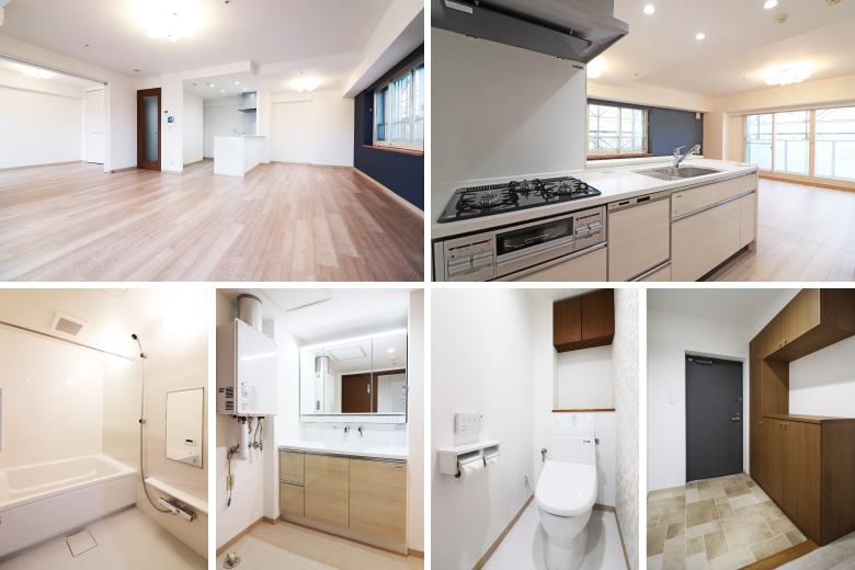 ― 収納力と空間の自由を手に入れるリノベーション ―

和室を洋室にリノベーションし、間仕切りを設けることで、リビングダイニングを自由に区切れる空間に生まれ変わりました。
押入れはウォークインクローゼットに改修し、収納力をぐんと高めています。
さらに、キッチンとリビングダイニングを隔てていた壁を撤去し、開放感あふれる広々とした空間を実現。
冷暖房エアコンも新たに取り入れ、快適な室温を保ちながら、家族がゆったりと過ごせる心地よい空間を演出しています。

キッチン、ユニットバス、洗面化粧台、トイレもすべて刷新し、清潔感と機能性を兼ね備えた水まわり空間に変貌しました。
内装はクロスを全面張り替え、フローリングを上張り施工することで、美しく洗練された仕上がりに。
玄関やトイレの床には硬質塩ビタイル、ユーティリティの床はCFシートを採用し、耐久性と実用性をしっかり確保しています。

スイッチやコンセントも一新し、全室に照明器具を取り入れることで、住まい全体に統一感と快適さをもたらしました。
空間の可能性を広げ、収納力と快適性を兼ね備えた、家族が心地よく暮らせる理想の住まいに整えています。